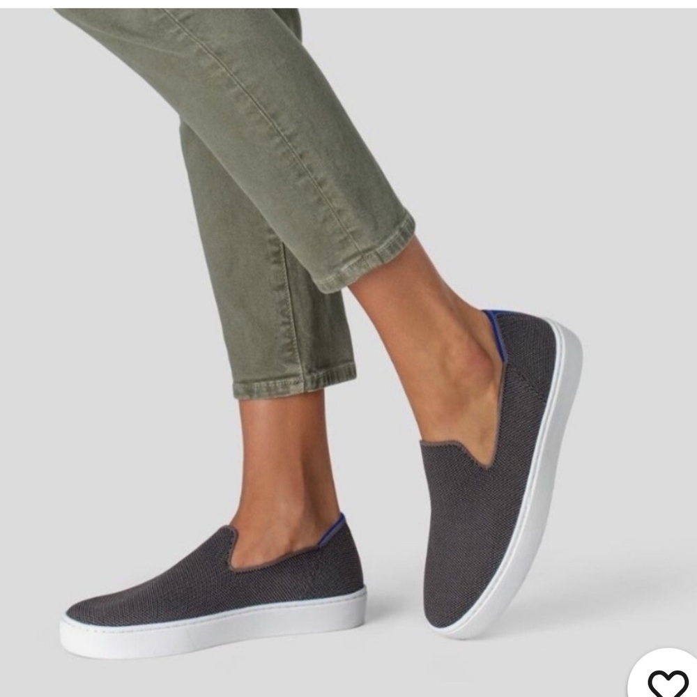 Rothy’s The Slip On Steel Grey Sneakers women’s Size 6